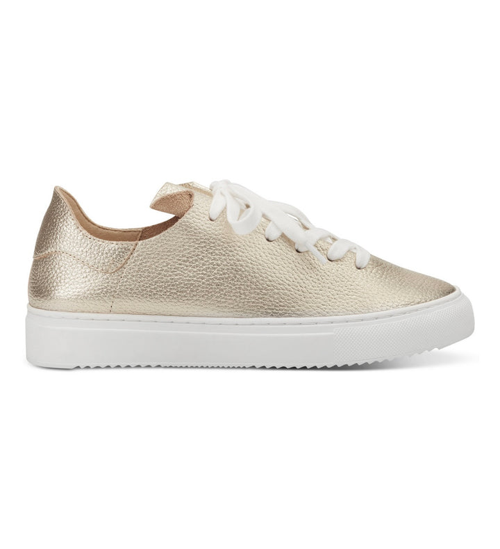 Charter Club Women's Padmaa Lace-Up Sneakers Shoes Gold Leather Size 6M
