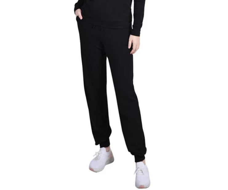 NY Collection Women's Elastic Waist Jogger Pant Black Size S