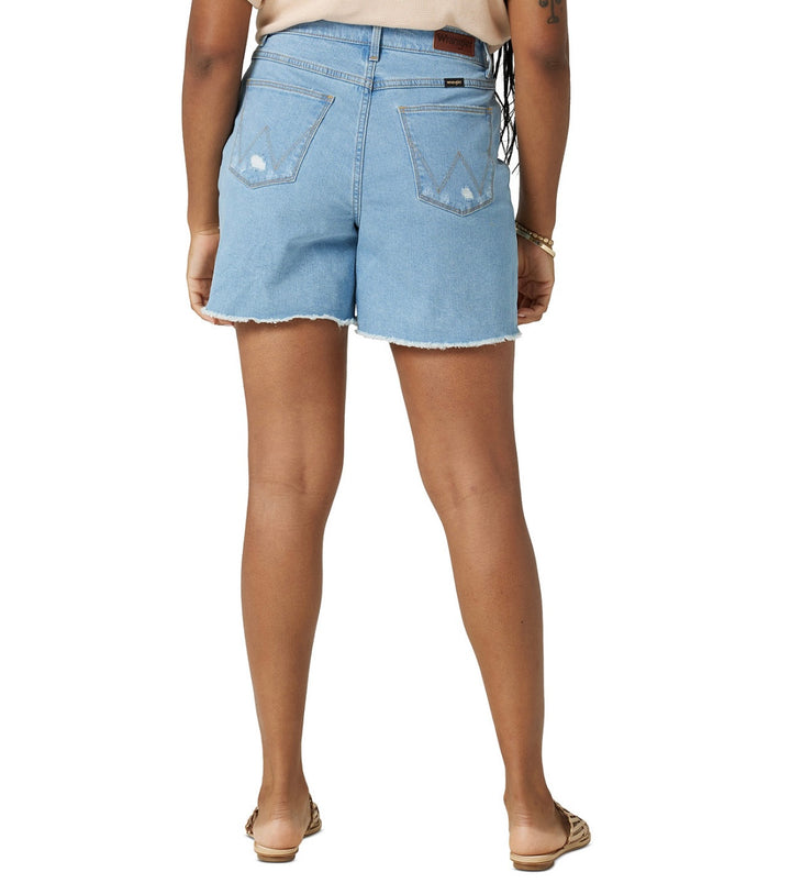 Wrangler Women's Ripped Denim Relaxed Shorts Light Blue Size 4/27