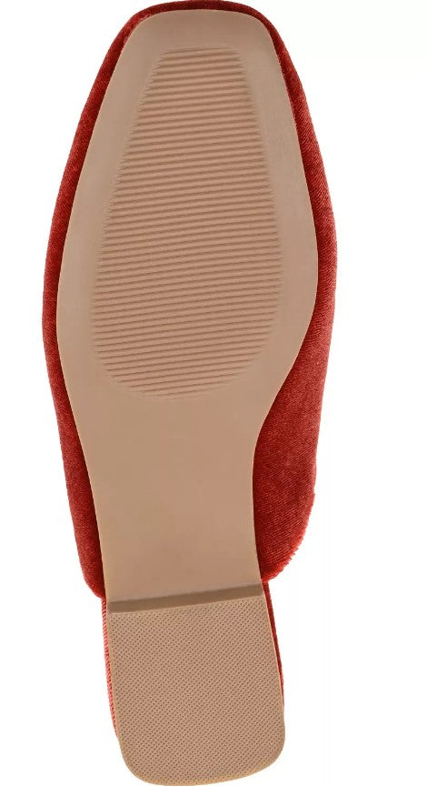 Journee Collection Women's Square Toe Sonnia Velvet Mules