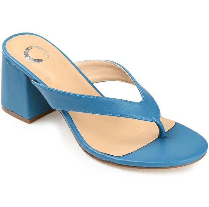 Journee Collection Women's Open Toe Alika Pump Sandals Blue Size 9.5