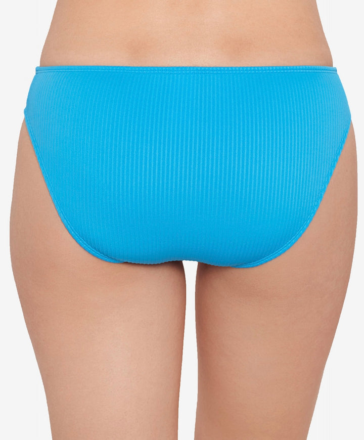 Salt + Cove Juniors' Ribbed Shirred Halter Swimsuit Top and Bikini Set Cerulean