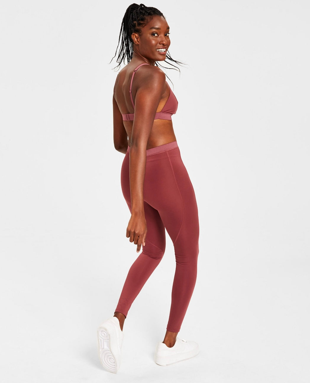 Jenni Style Not Size Women's Plus Size Solid Leggings Sunsweet Plum