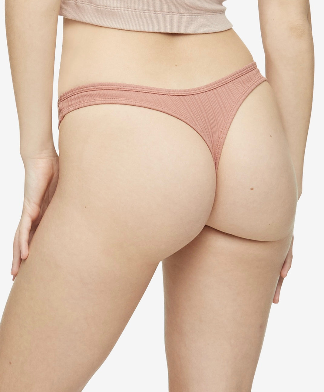 Calvin Klein Women's Ribbed Thong Sundown Orange