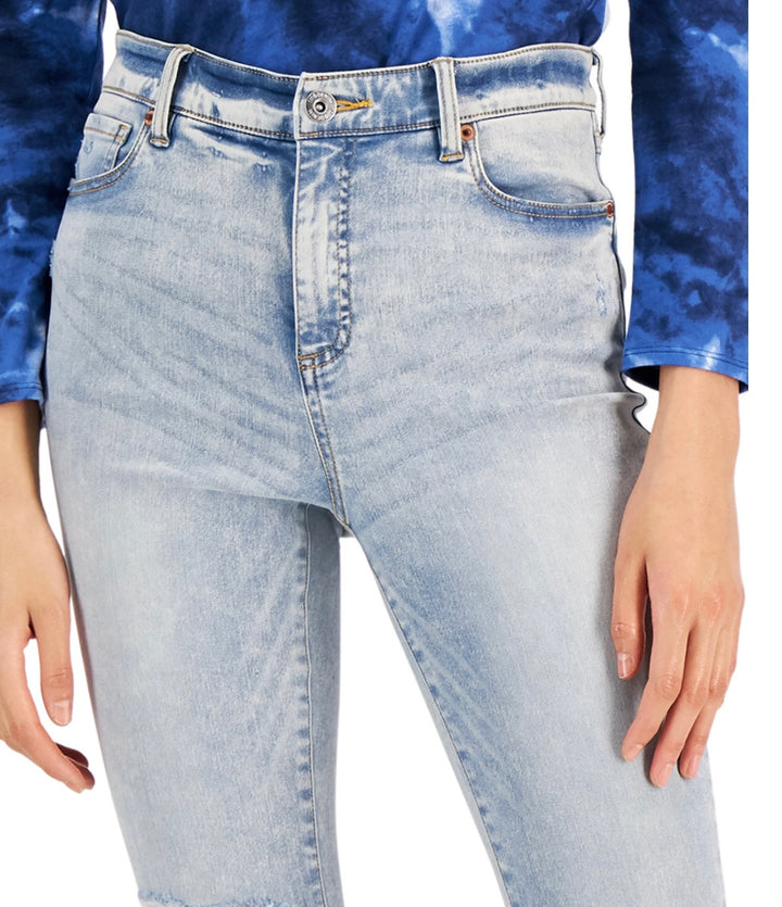 INC International Concepts Women's Petite High Rise Distressed Skinny Jeans