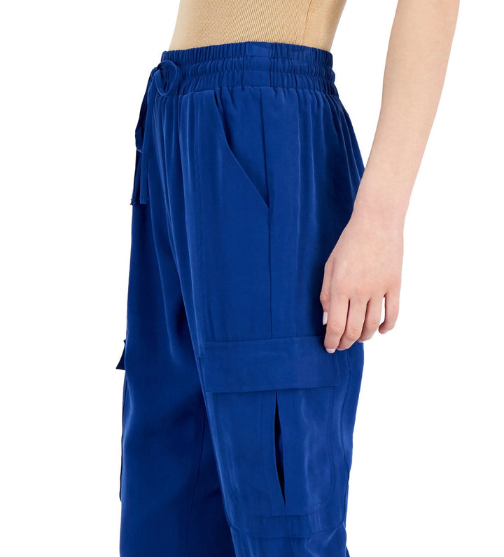 INC International Concepts Women's Pull-on Utility Jogger Pants Blue Marine