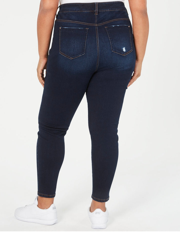 Celebrity Pink Women's High Rise Trendy Ripped Skinny Jean Kirwood Plus Size 18