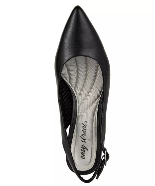 Easy Street Women's Faye Slingback Kitten-Heel Pumps Black Size 7 M