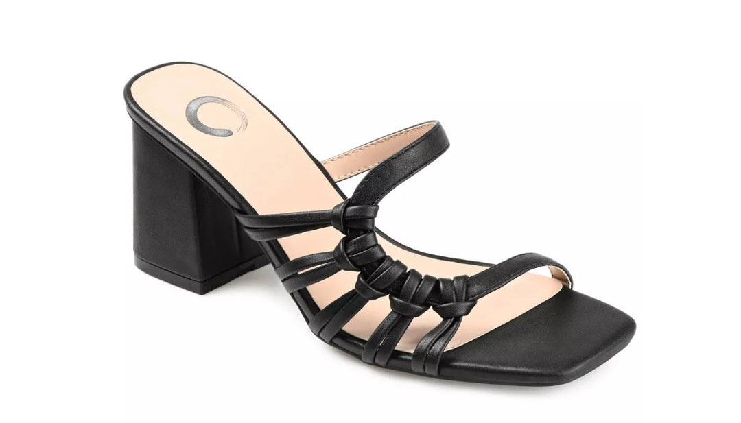 Journee Collection Women's Emory Block Heel Dress Sandals Black Size 9.5