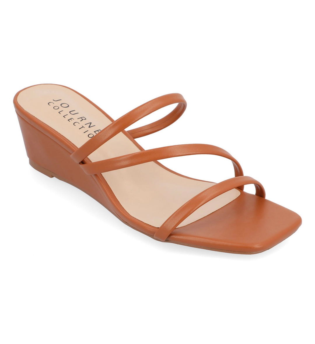 Journee Collection Women's Takarah Strappy Asymmetrical Wedge Sandals Size 6.5