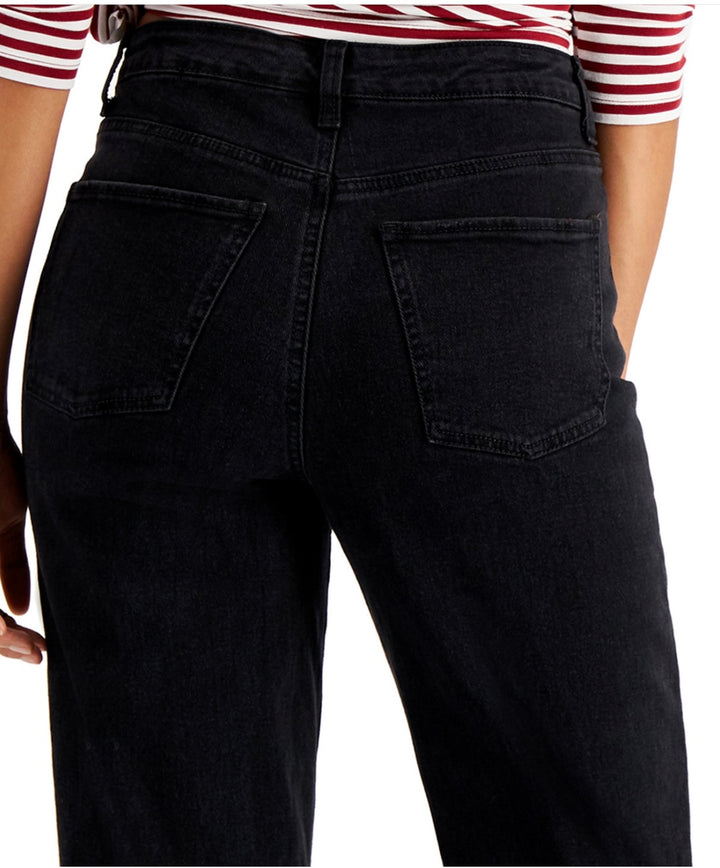 Style & Co. Women's Highrise Vintage Straight Mom Jean Washed Black