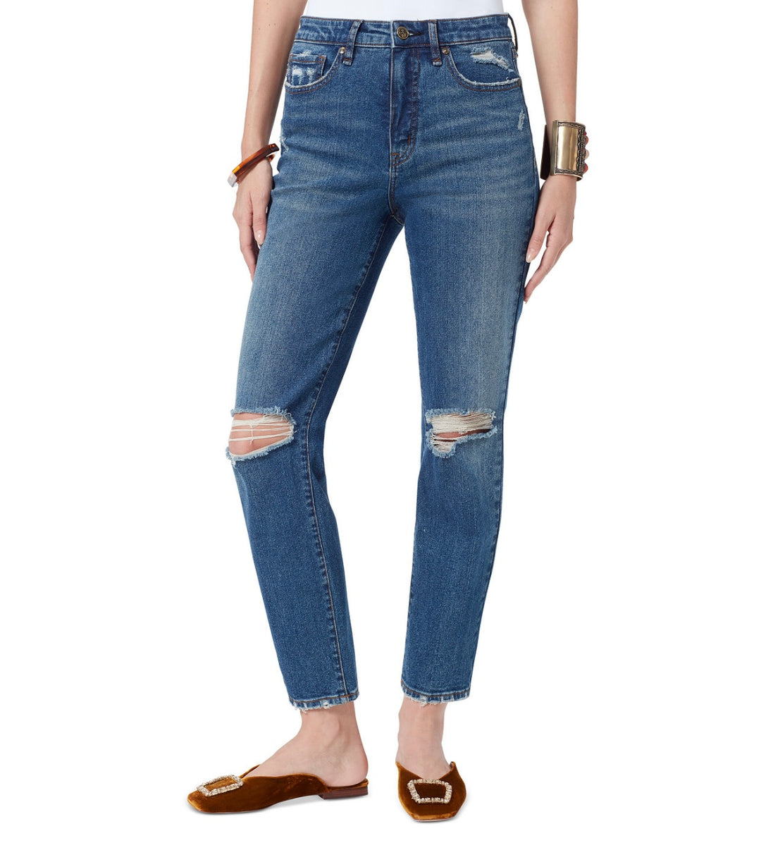 Sam Edelman Women's High Rise Distressed Slim Straight Leg Jeans Size 31