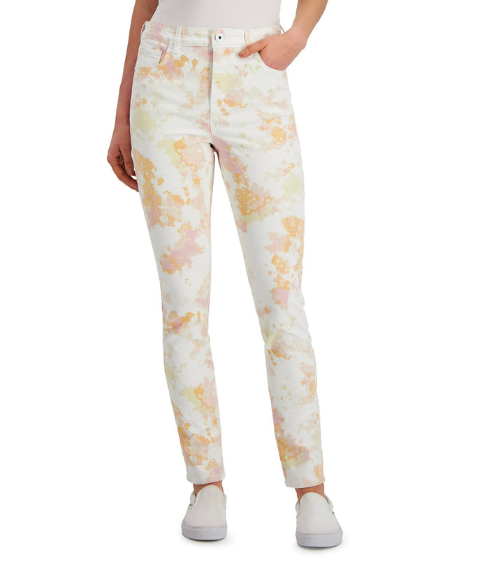 Style & Co. Women's Petite Pockets High-Rise Skinny Jeans Pink Dye