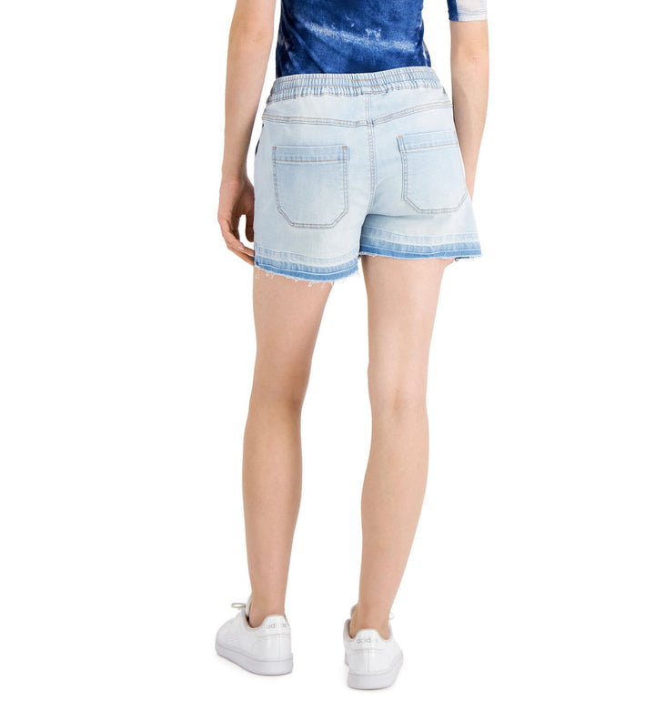 INC International Concepts Women's High Rise Drawstring Shorts Light Indigo