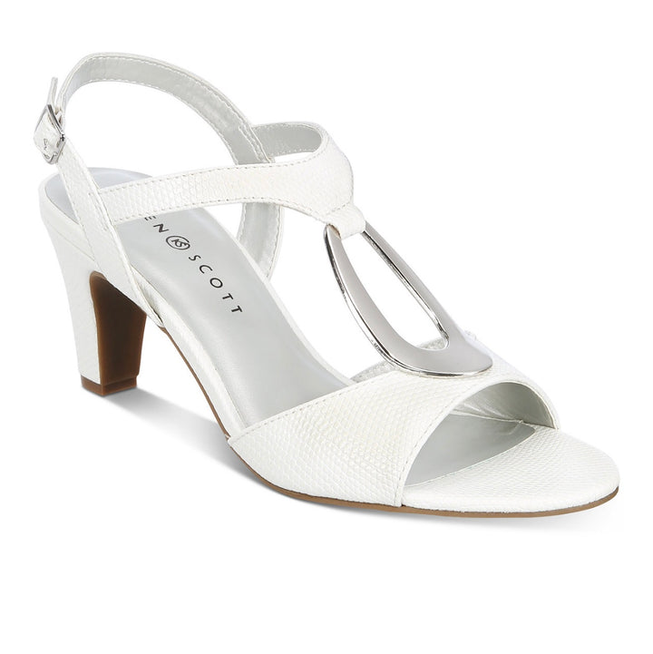 Karen Scott Women's Cushioned Danee Dress Sandals White Size 10 M