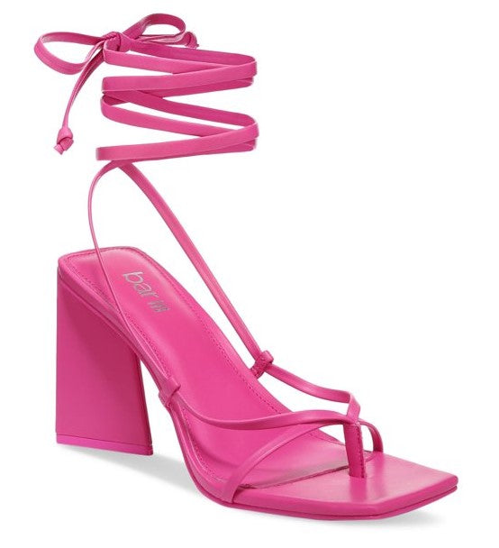 Bar III Women's Auroraa Lace-Up Dress Sandals Pink Smooth Size 8.5M