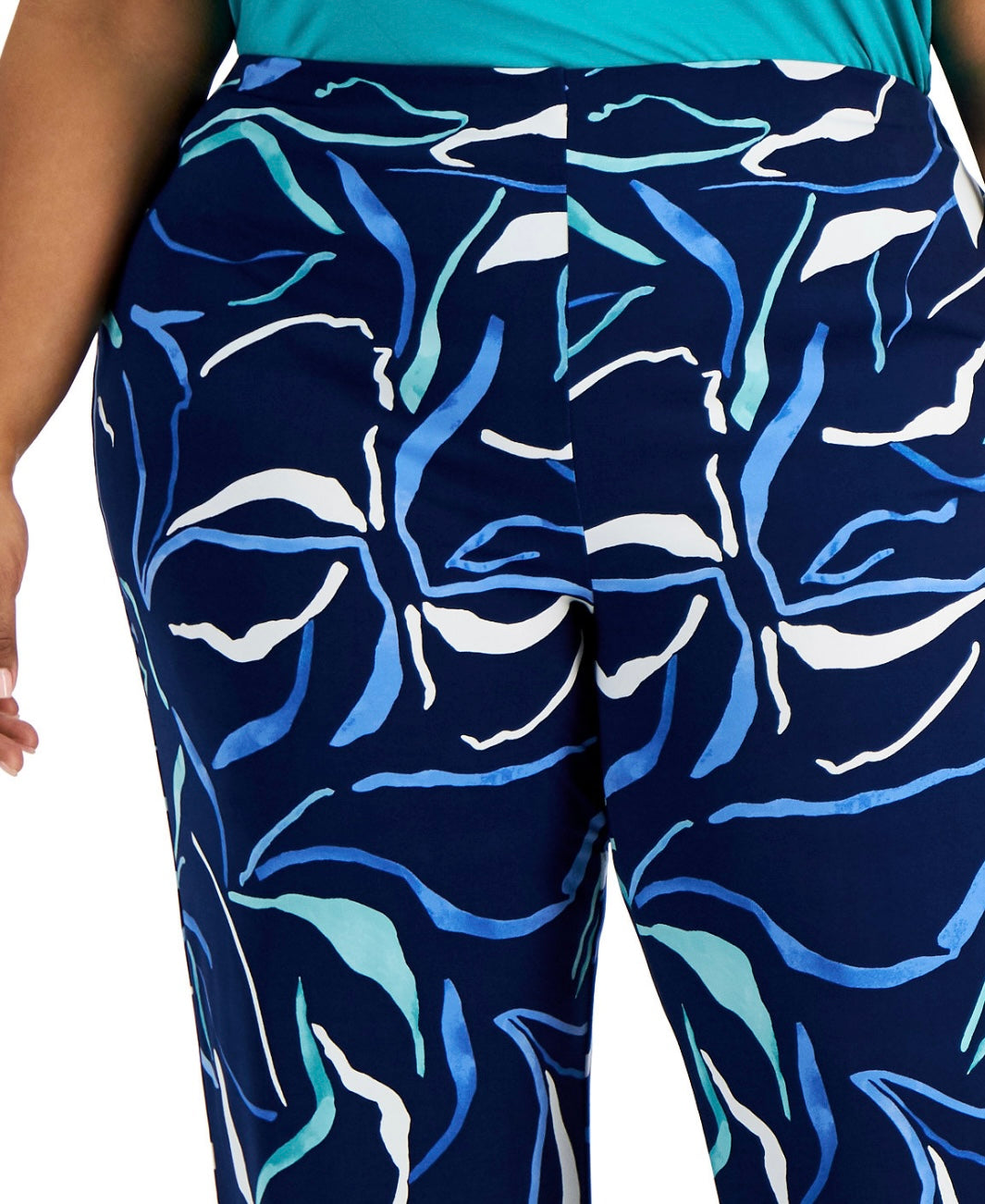 Alfani Women's Elastic Waist Printed State Wide-Leg Pant Plus Size 2X