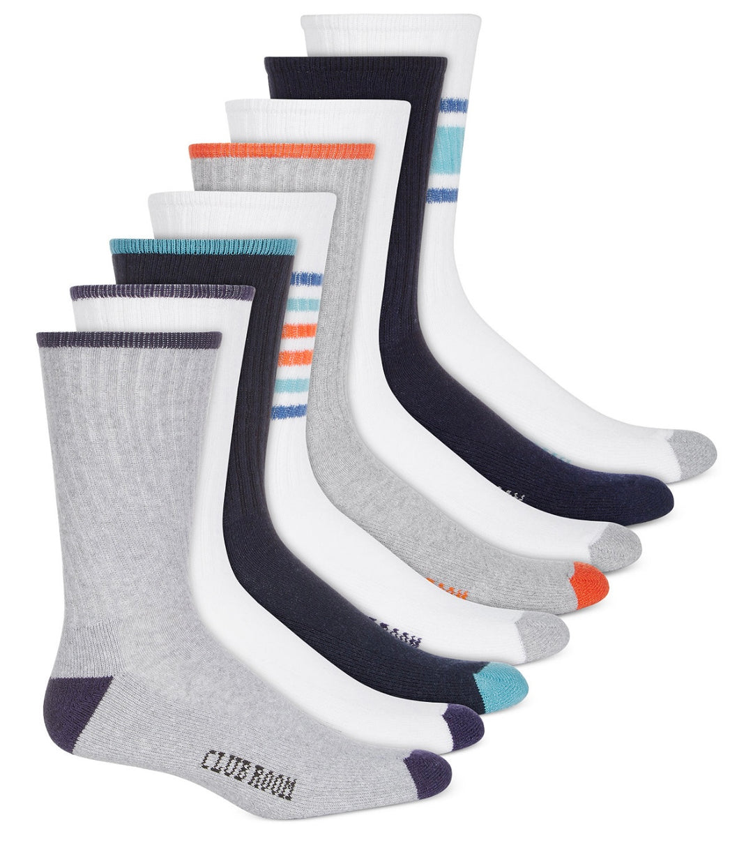 Club Room Men's Crew Socks - 8-Pack Blue One Size