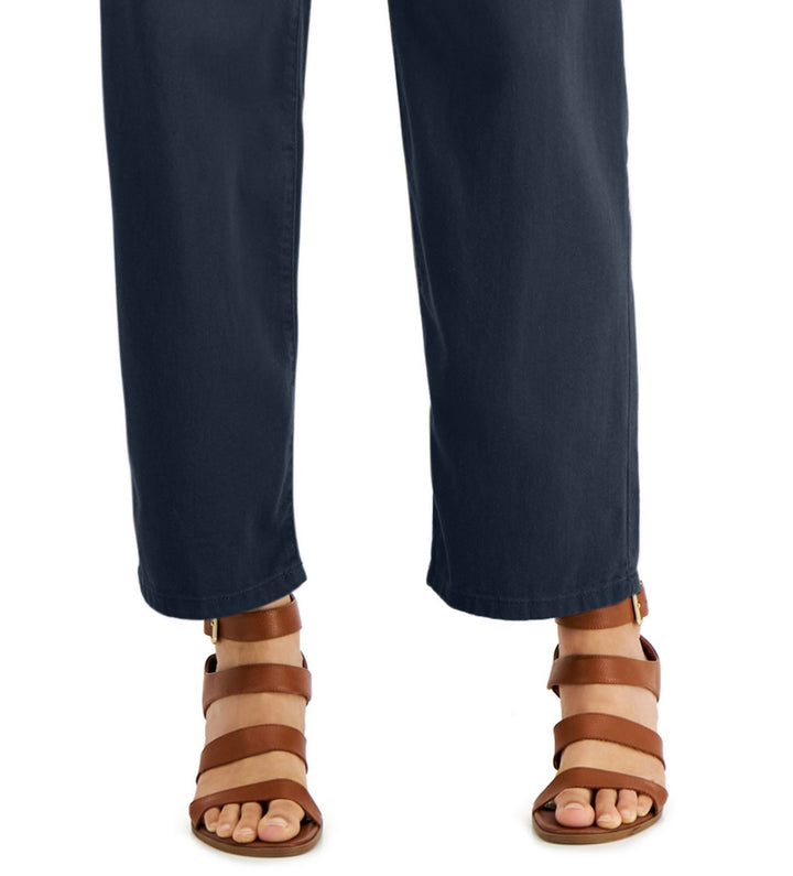 Style & Co. Women's Crop Mid Rise Casual Wide Leg Pants Industrial Blue Size 8