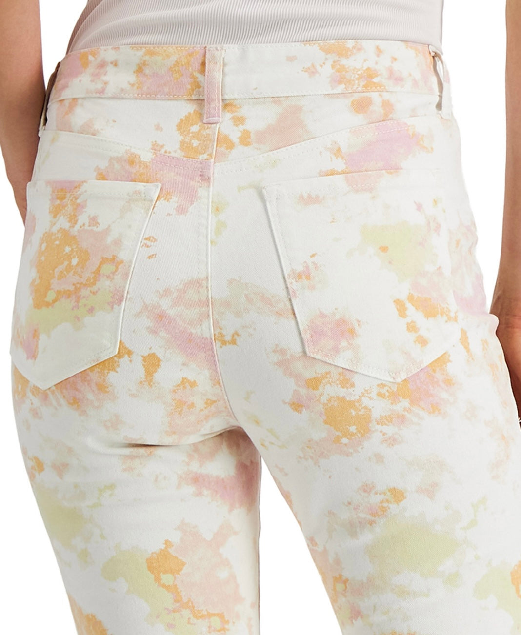 Style & Co. Women's Petite Pockets High-Rise Skinny Jeans Pink Dye