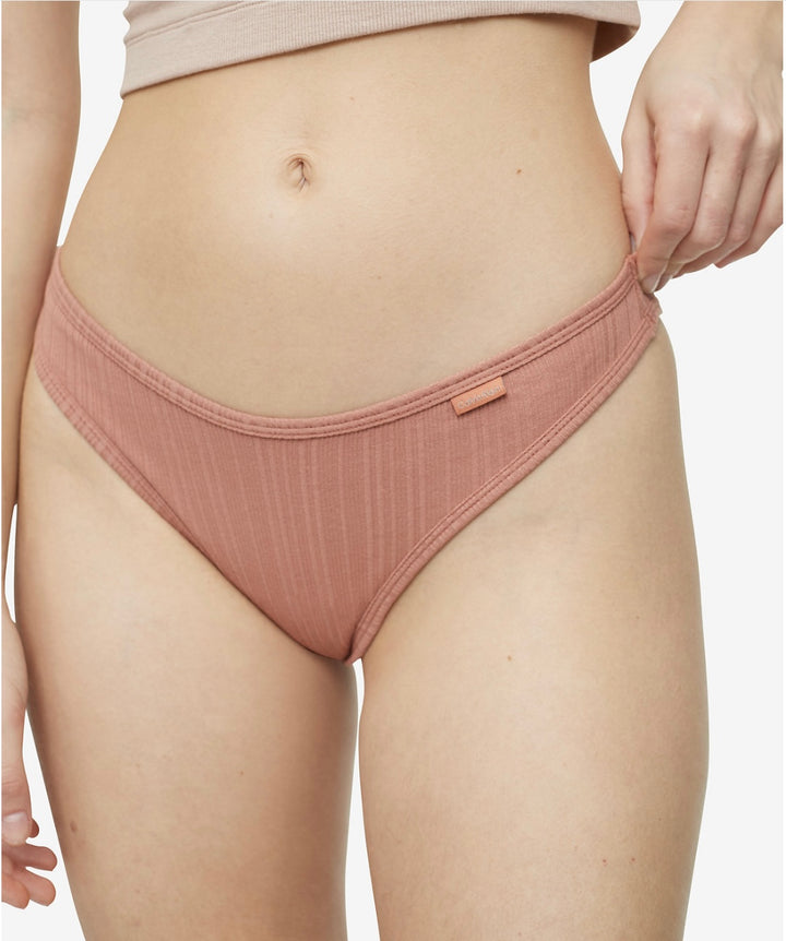 Calvin Klein Women's Ribbed Thong Sundown Orange