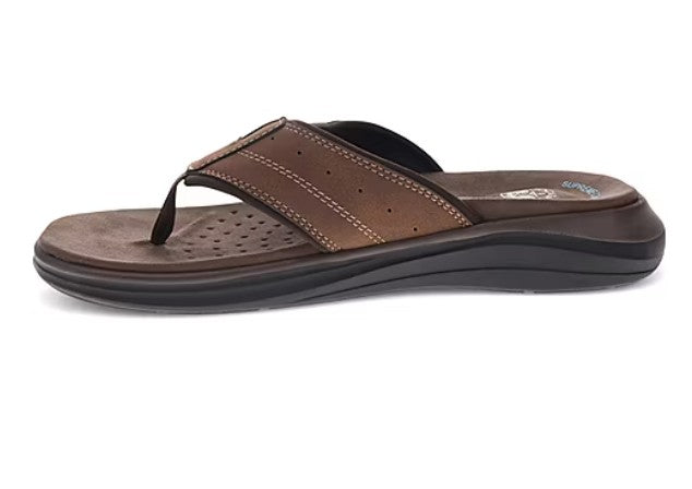 Dockers Men's Comfort Banks Flip-Flops Dark Tan Size 11