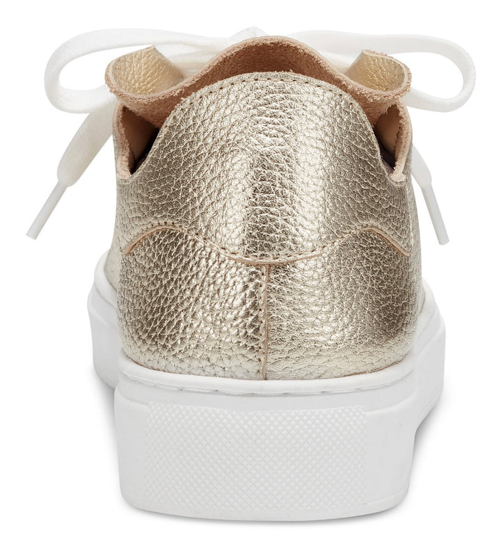 Charter Club Women's Padmaa Lace-Up Sneakers Shoes Gold Leather Size 6M