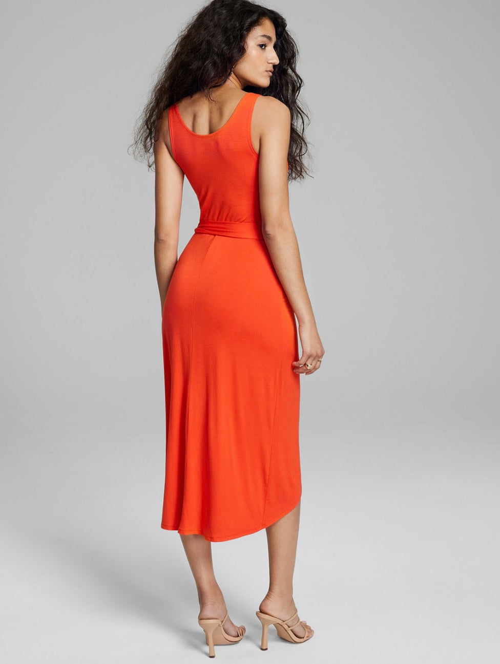 And Now This Women's Sleeveless Knit Side-Tie Tulip Midi Dress Size XL