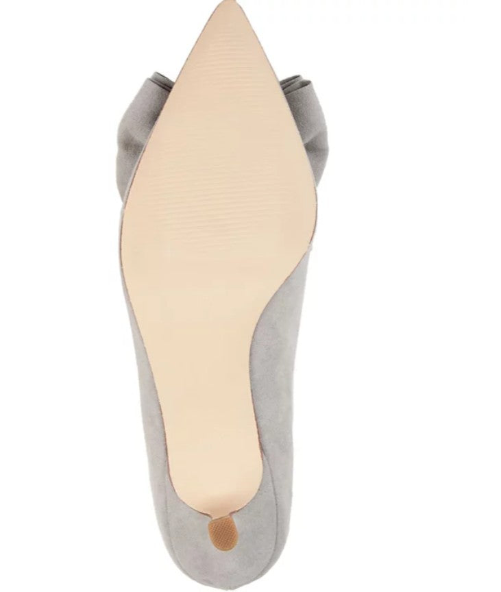 Journee Collection Women's Orana Bow Heels Shoes Grey Size 11