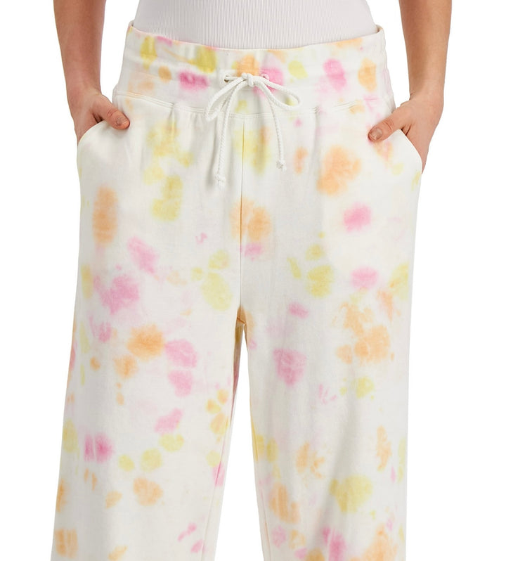 Style & Co. Women's Tie-Dye Wide-Leg Sweatpants Cloudy Dye Size L