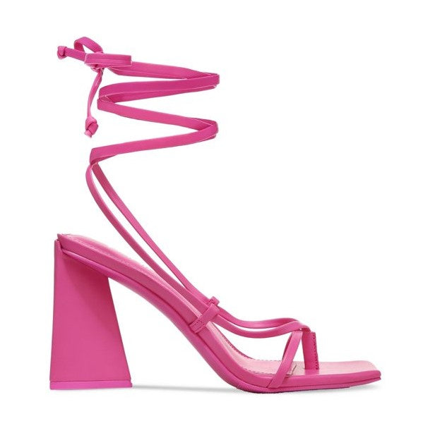 Bar III Women's Auroraa Lace-Up Dress Sandals Pink Smooth Size 8.5M
