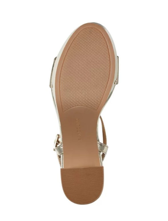 Bandolino Women's Pennie Platform Block Heel Sandals Gold Size 8 M