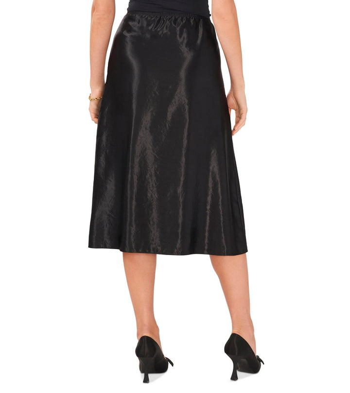 Vince Camuto Women's Textured Pull-On A-Line Midi Skirt Rich Black Size XS