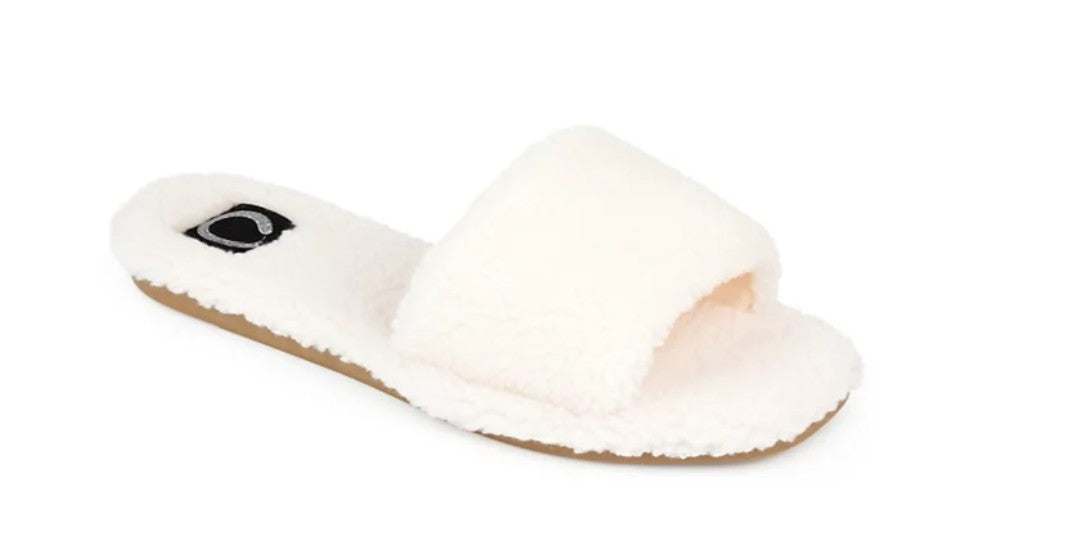 Journee Collection Women's Sunlight Slide Slipper Ivory Size 8