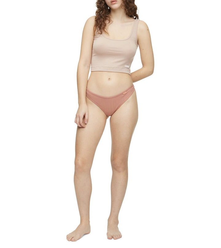 Calvin Klein Women's Ribbed Thong Sundown Orange