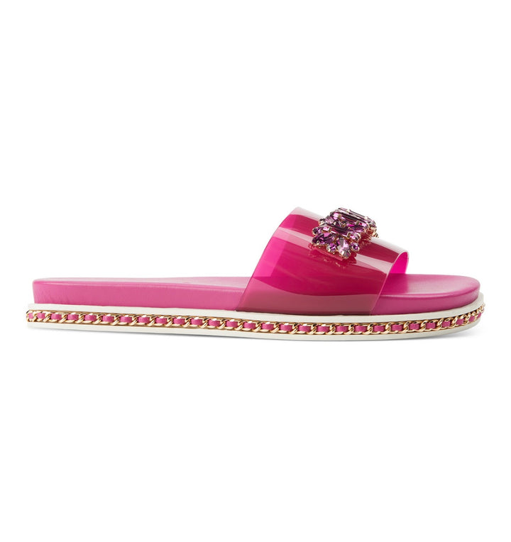Karl Lagerfeld Paris Women's Bijou Embellished Slide Sandal Size 6M