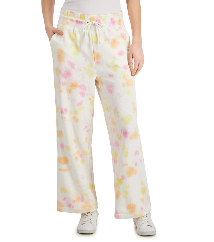 Style & Co. Women's Tie-Dye Wide-Leg Sweatpants Cloudy Dye Size L