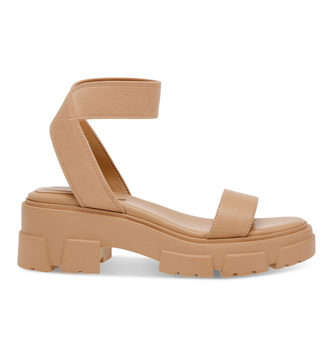 Wild Pair Women's Theodorra Faux Leather Platform Sandals Shoes Nude Size 7