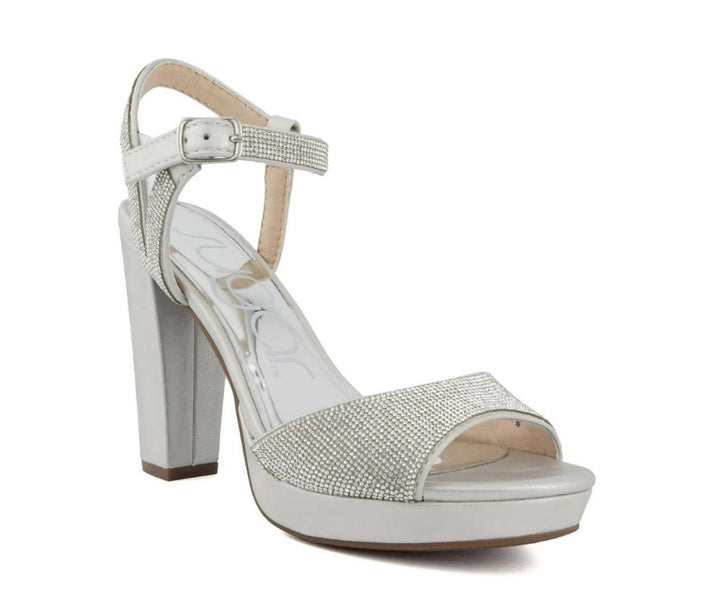 Sugar Women's Prisila 2 Faux Leather Ankle Strap Sandals Silver Size 8 1/2 M