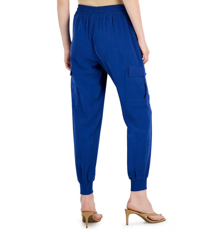 INC International Concepts Women's Pull-on Utility Jogger Pants Blue Marine