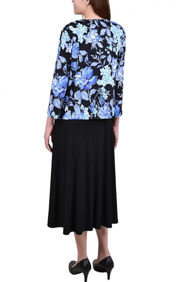 NY Collection Women's 3/4 Sleeve Two Piece Dress Size 8 Milldred