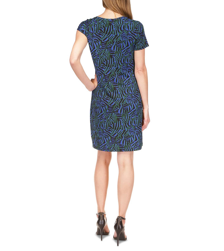 Michael Michael Kors Women's Short Sleeve Asymmetrical Neckline Dress Size M
