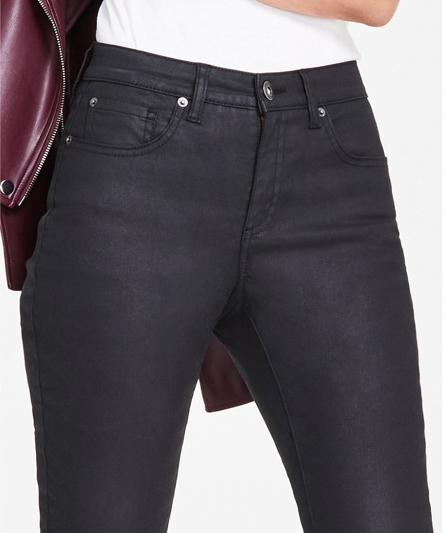 INC International Concepts Women's Mid-Rise Coated Skinny Jeans Size 4