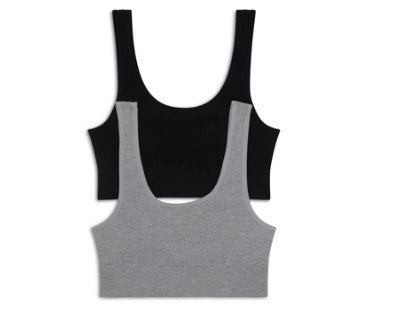 Honeydew Women's Bailey Assorted 2-Pack Bralettes Black/Heather Size L
