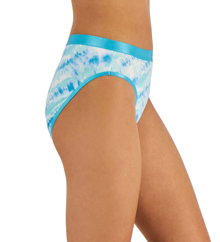 Jenni Women's 2-Pk Hi-Cut Bikini Underwear Water Tiedye/Multi Stripe Size M