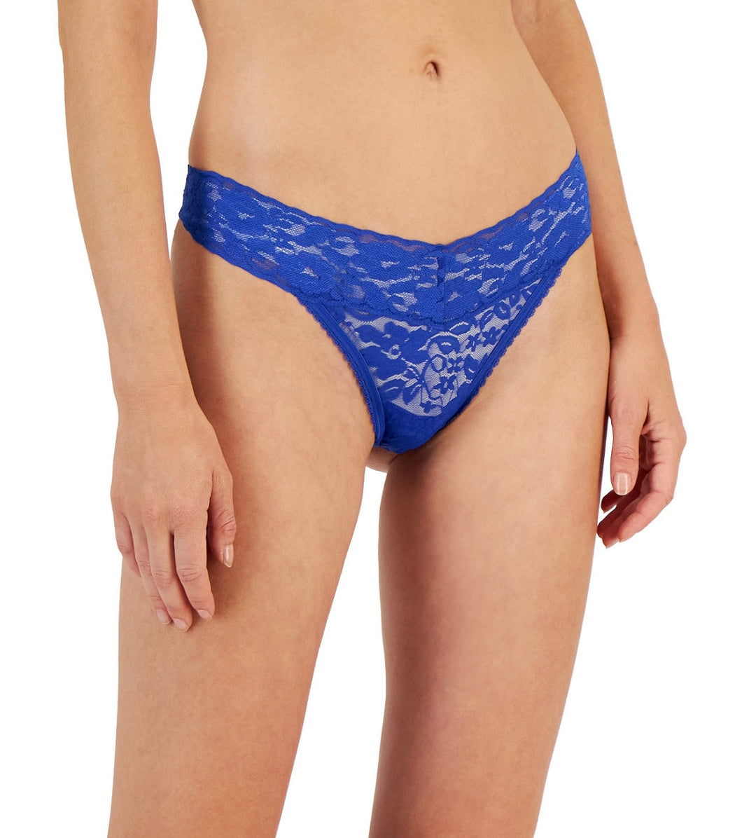 INC International Concepts Women's Lace Thong Underwear Lingerie Deep Cobalt