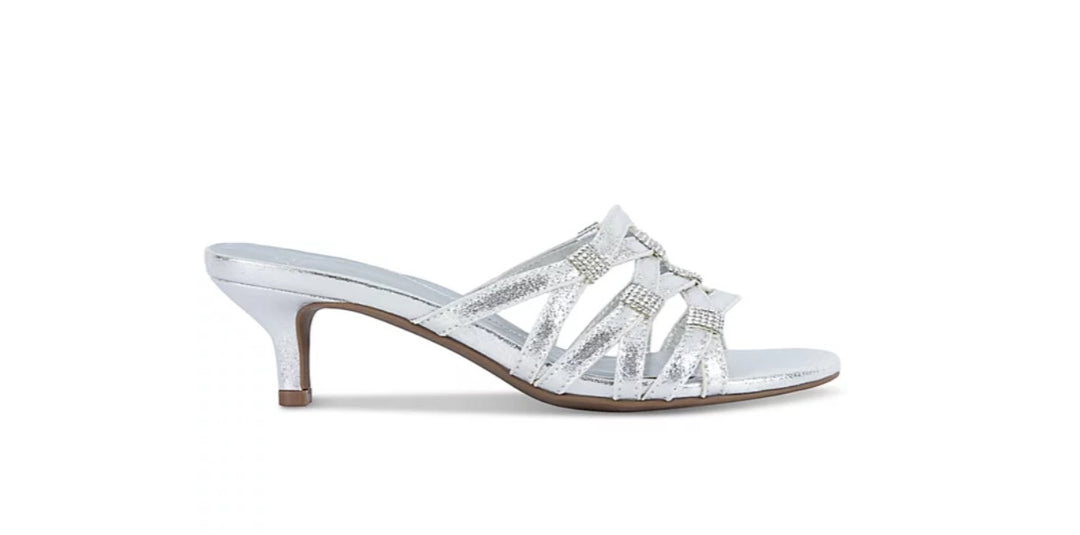 Jones New York Women's Kaleena Embellished Kitten Heel Dress Sandals Size 10 M