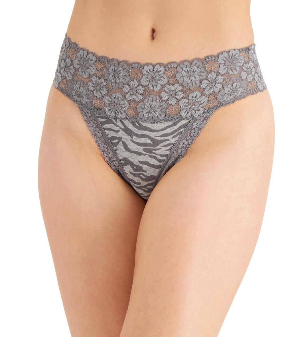 Jenni Women's Wide-Lace-Waist Thong Underwear Zebra Size XL