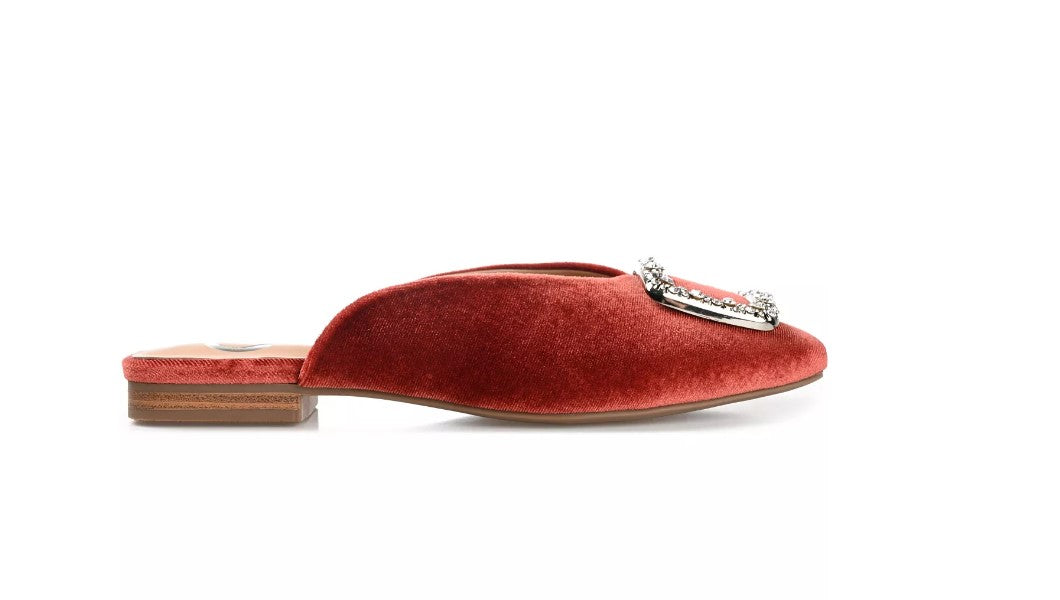 Journee Collection Women's Square Toe Sonnia Velvet Mules