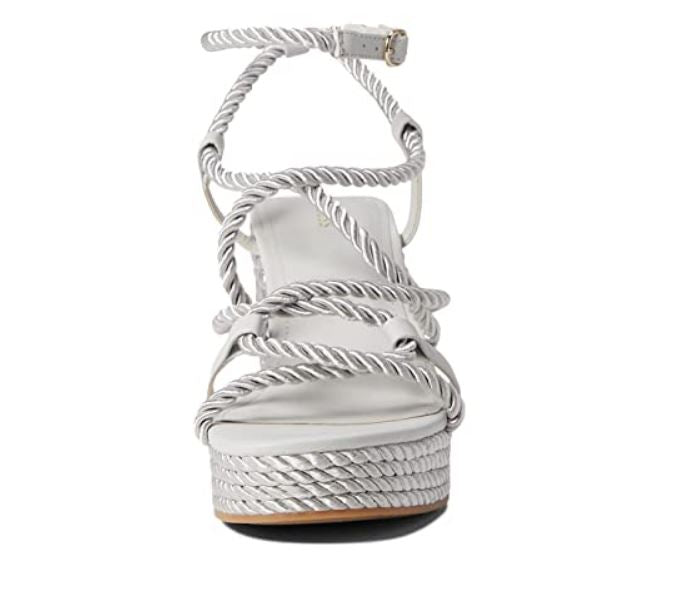 Guess Women's Almond Toe Natesha Rope Espadrille Wedges Sandals Gray Size 6.5M
